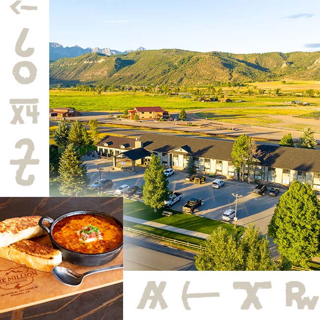 Aerial view of The Million Roadhouse in Ridgway Colorado